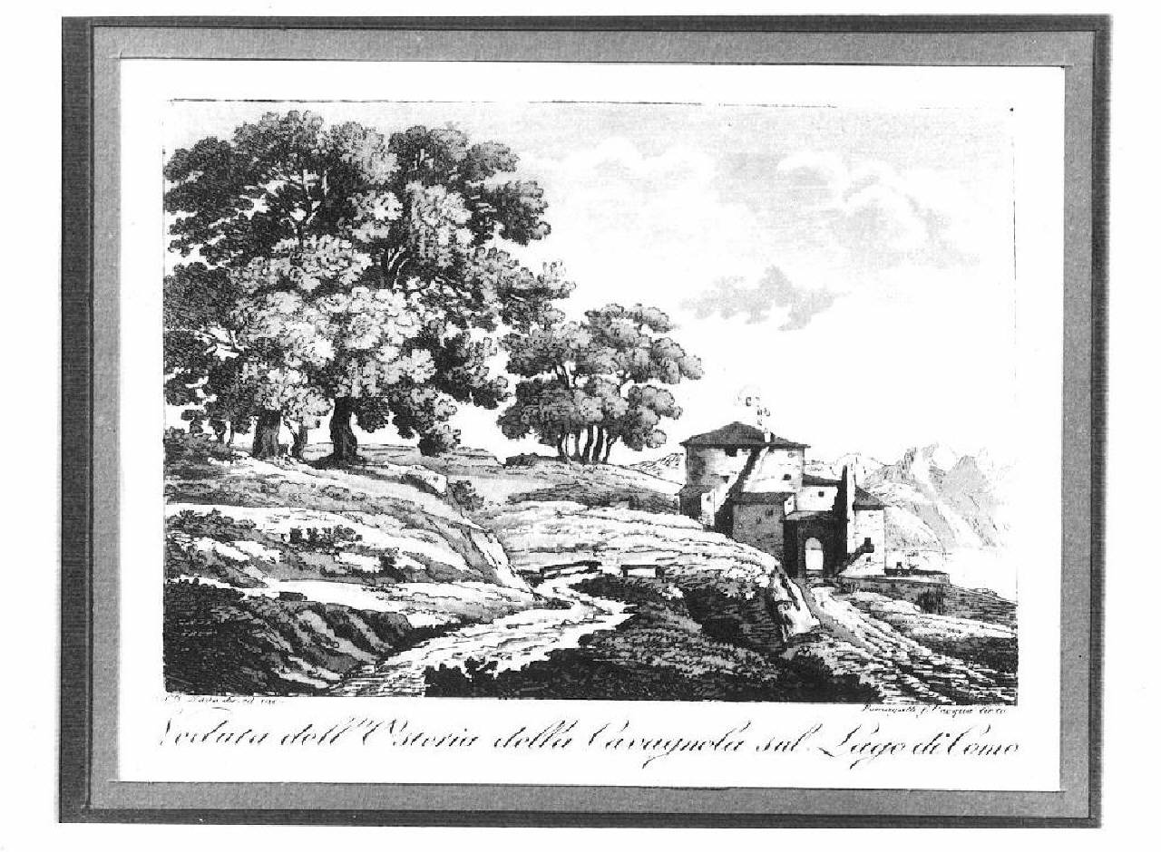 veduta del lago di Como, osteria della Cavagnola. (stampa) di Nava (Primo quarto sec. XIX)