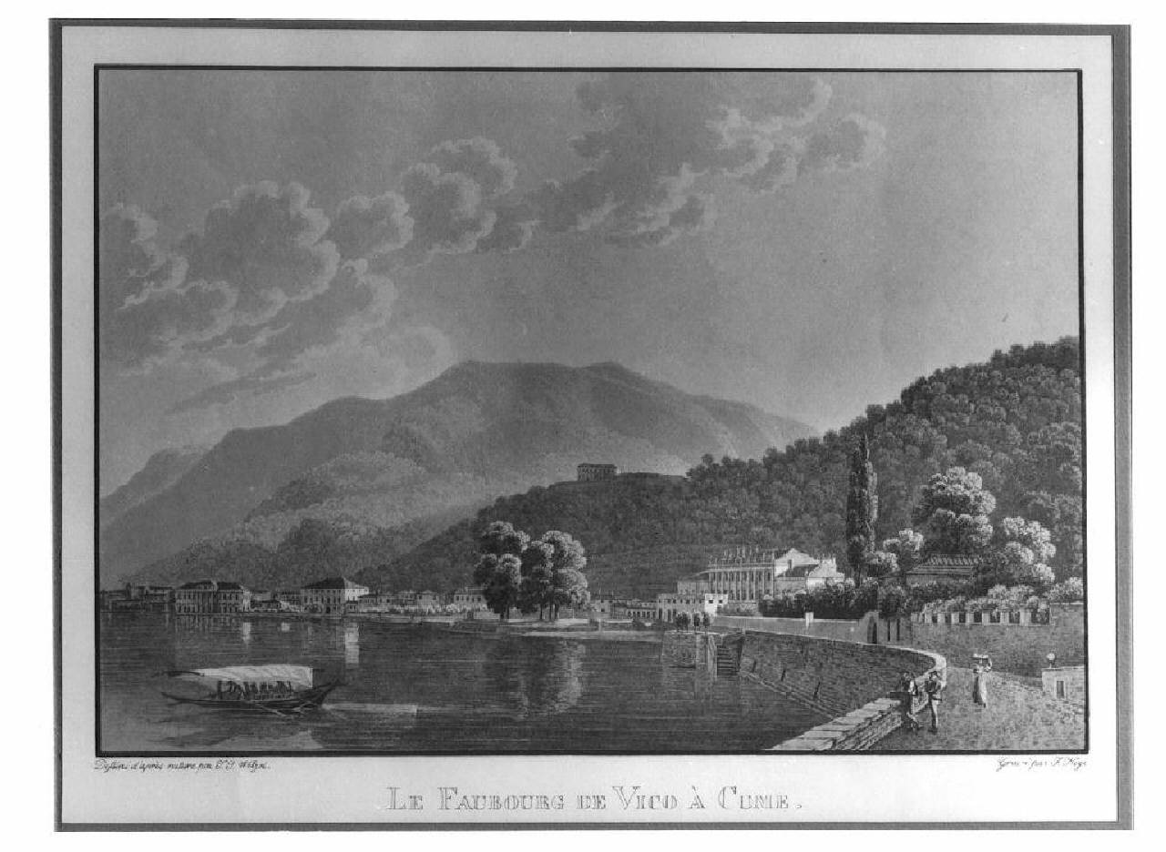 veduta del Lago di Como, Borgo Vico. (stampa) di Hegi, Franz (sec. XIX)