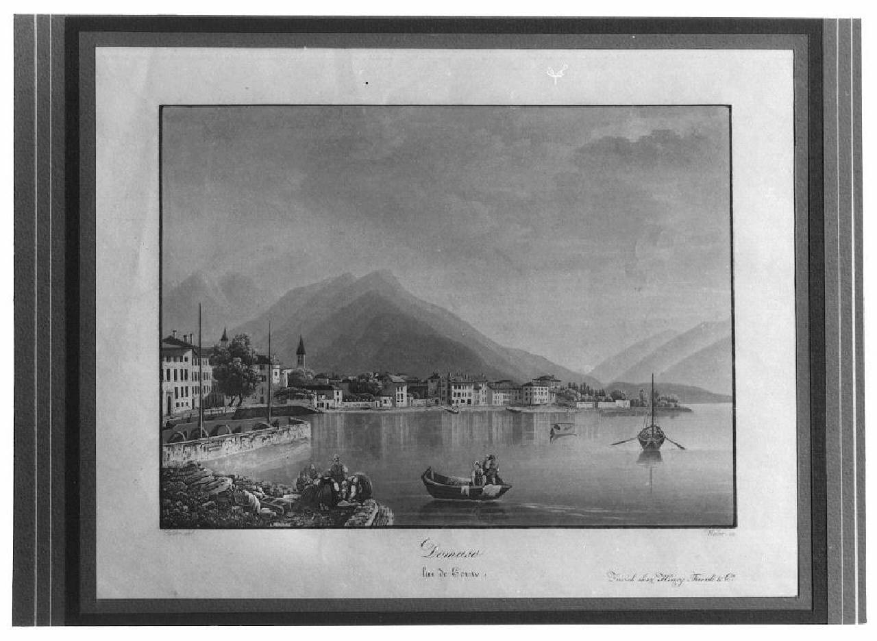 veduta del Lago di Como, Domaso (stampa) di Weber F. (Prima metà sec. XIX)