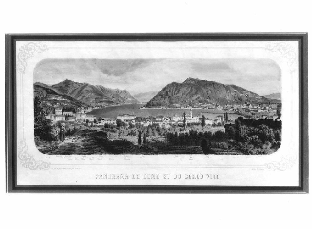 veduta del lago di Como (stampa) di Mazzola, I. (sec. XIX)