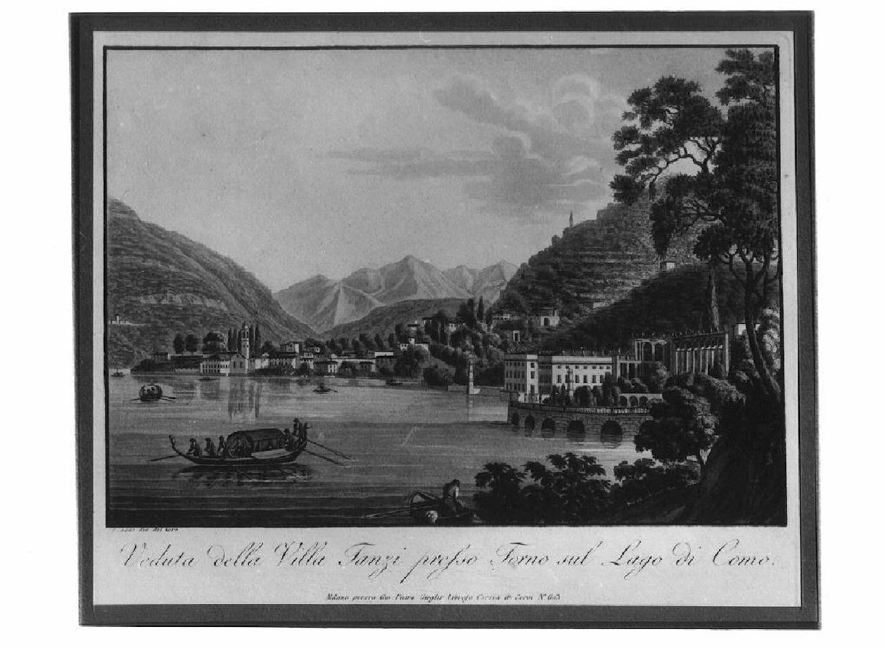 veduta del lago di Como, Torno. (stampa) - Ambito lombardo (Primo quarto sec. XIX)