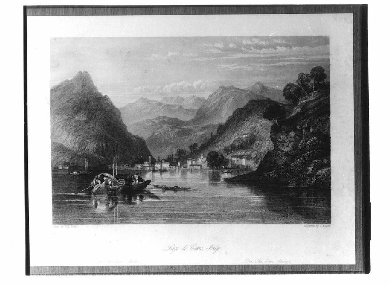 veduta del lago di Como, Torno. (stampa) di Fisher S. (Secondo quarto sec. XIX)