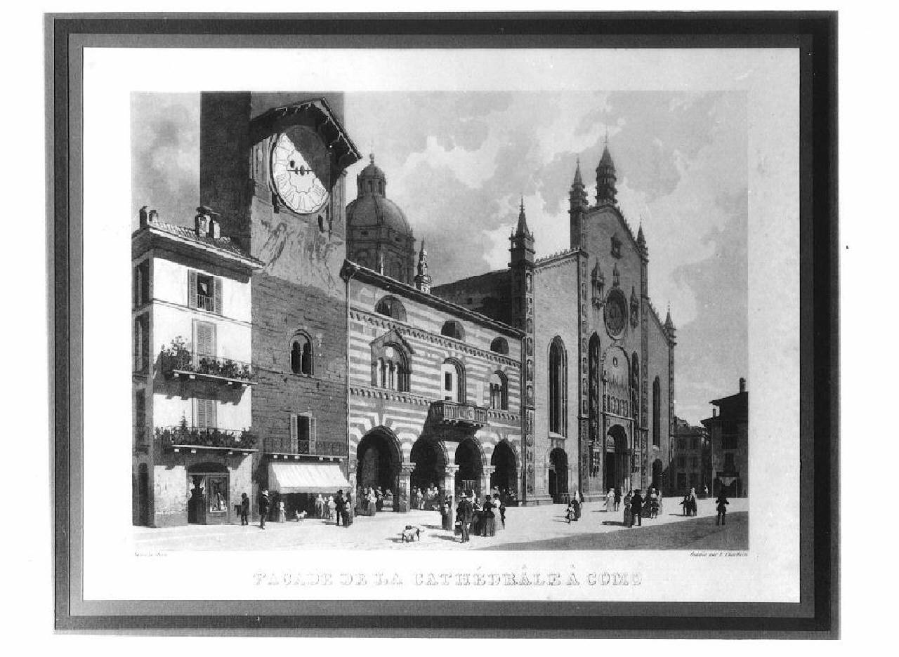 veduta del Duomo di Como. (stampa) di Cherbuin Louis (Secondo quarto sec. XIX)