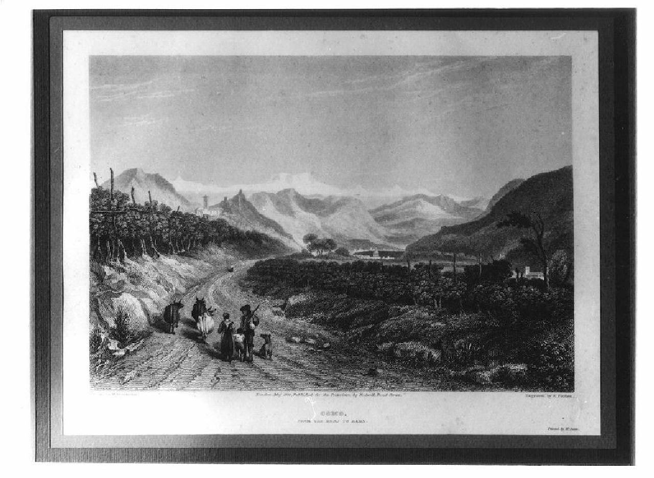 veduta del Lago di Como dalla strada diretta ad Erba (stampa) di Finden E. (sec. XIX)