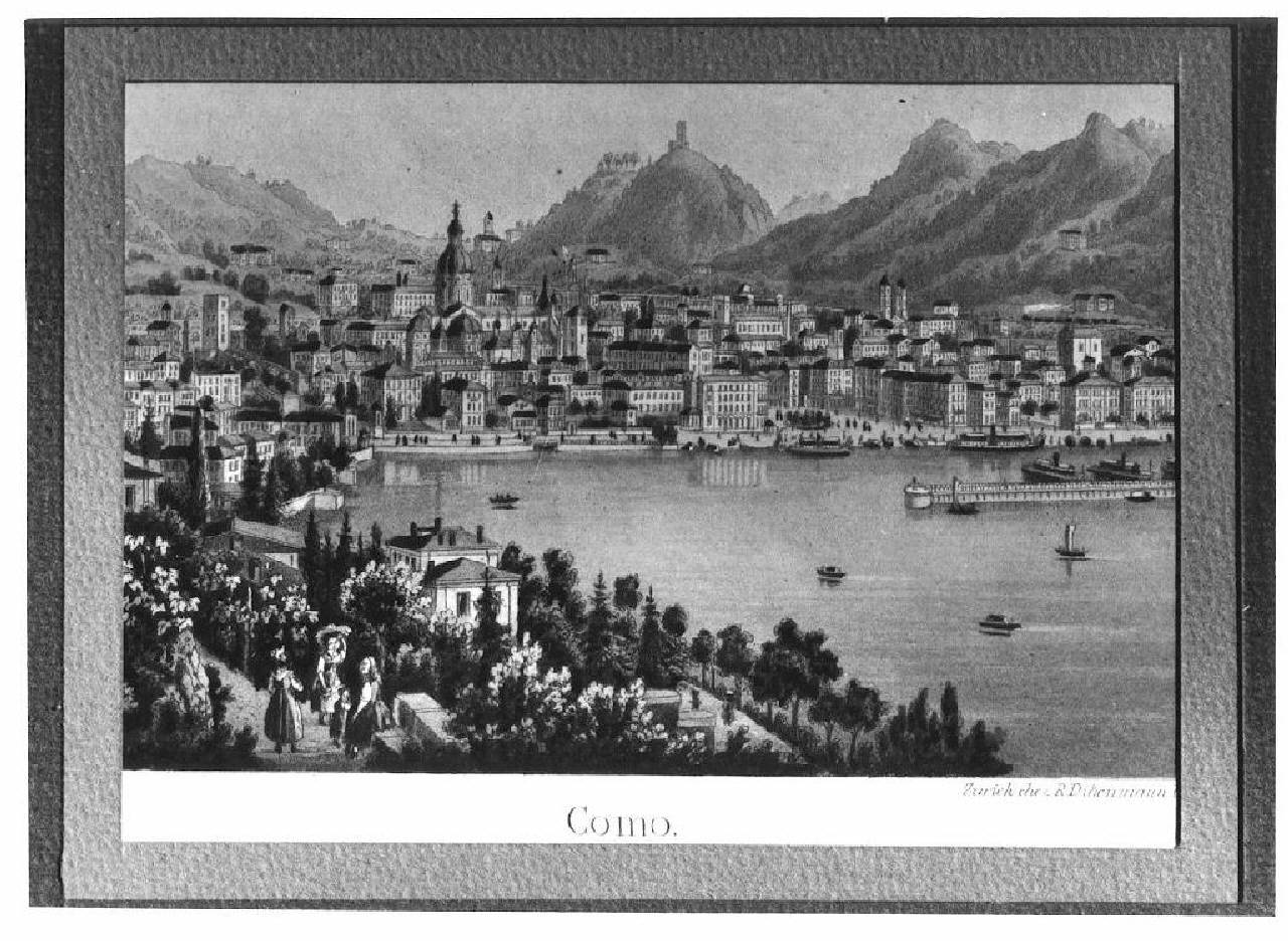 veduta del Lago di Como, Como. (stampa) - Ambito svizzero (sec. XIX)