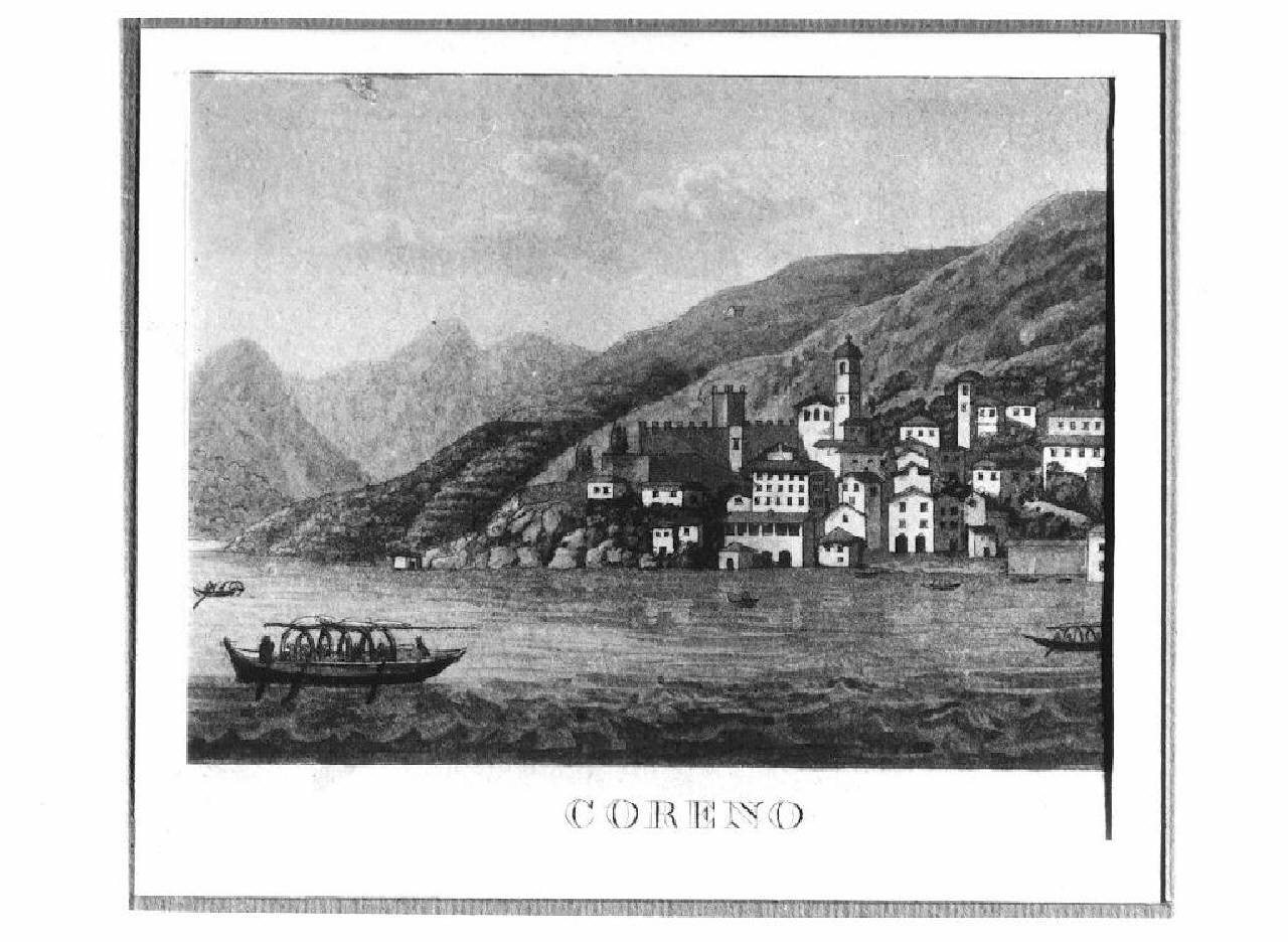 veduta del lago di Como, Coreno. (stampa) - Ambito lombardo (sec. XIX)