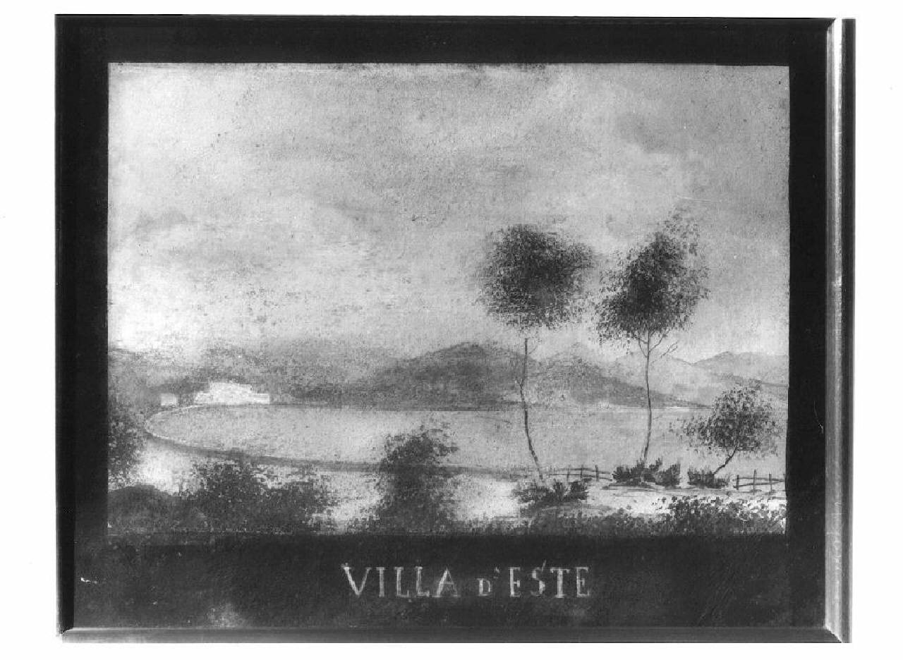 veduta del lago di Como, Villa D'Este (dipinto) di La Marmora (sec. XIX)