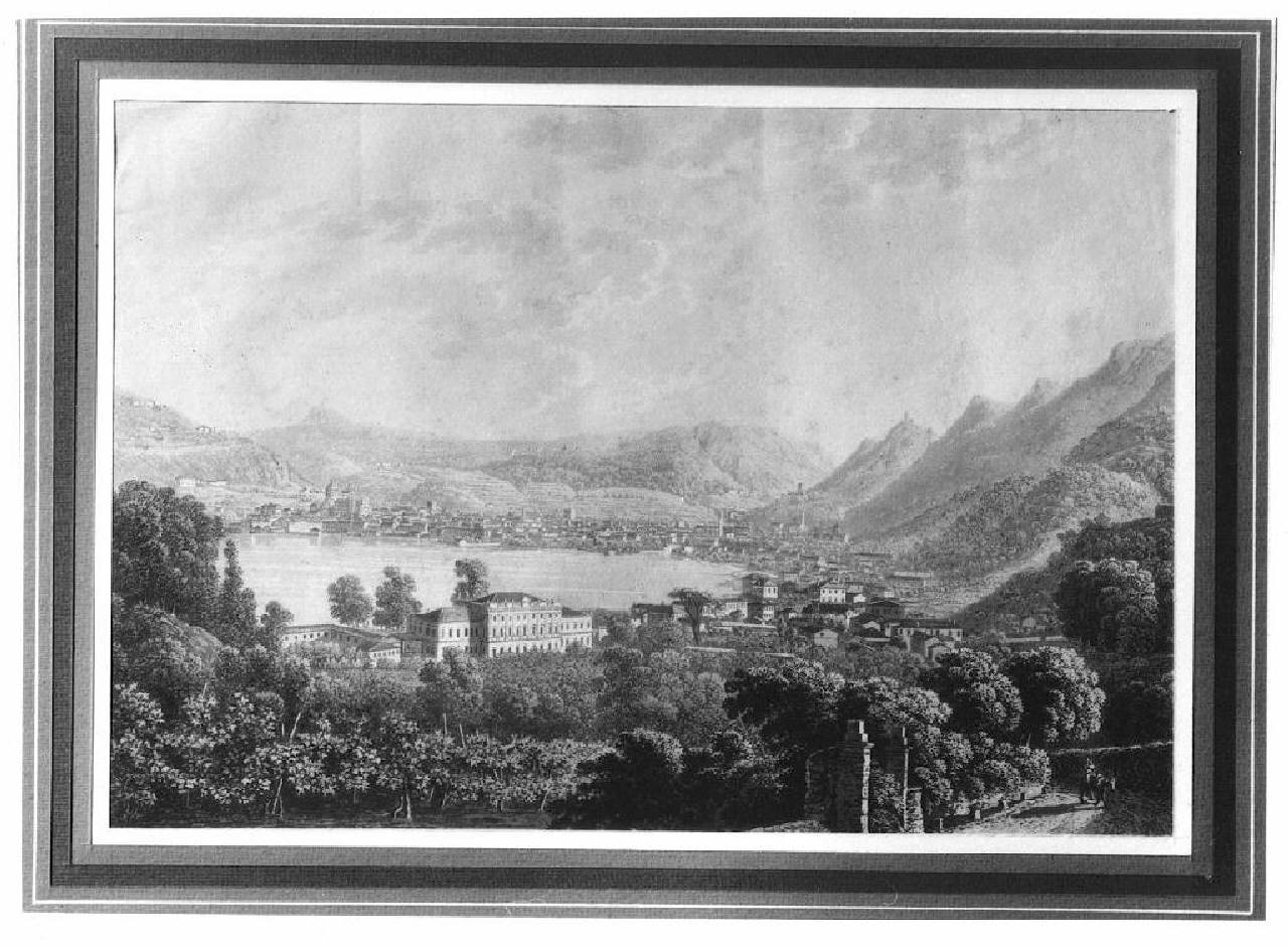 veduta del lago di Como (stampa) - Ambito svizzero (Primo quarto sec. XIX)