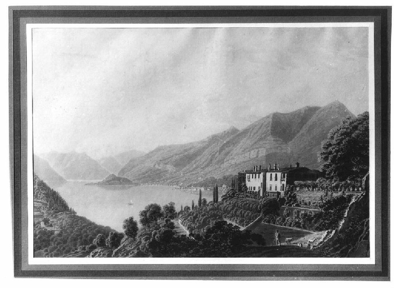 veduta del lago di Como, Bellagio. (stampa) - Ambito svizzero (Primo quarto sec. XIX)