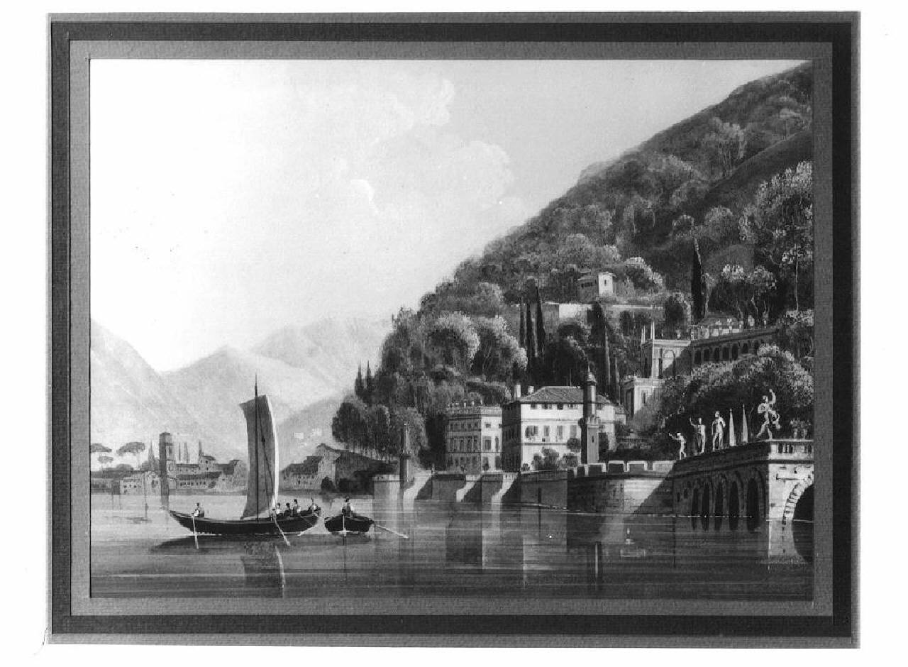 veduta del lago di Como, Torno. (dipinto) - Ambito italiano (sec. XIX)