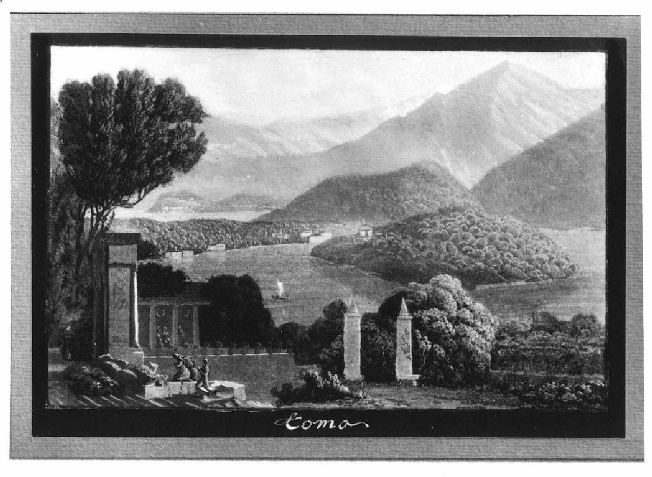 veduta del lago di Como (dipinto) - Ambito italiano (Prima metà sec. XIX)
