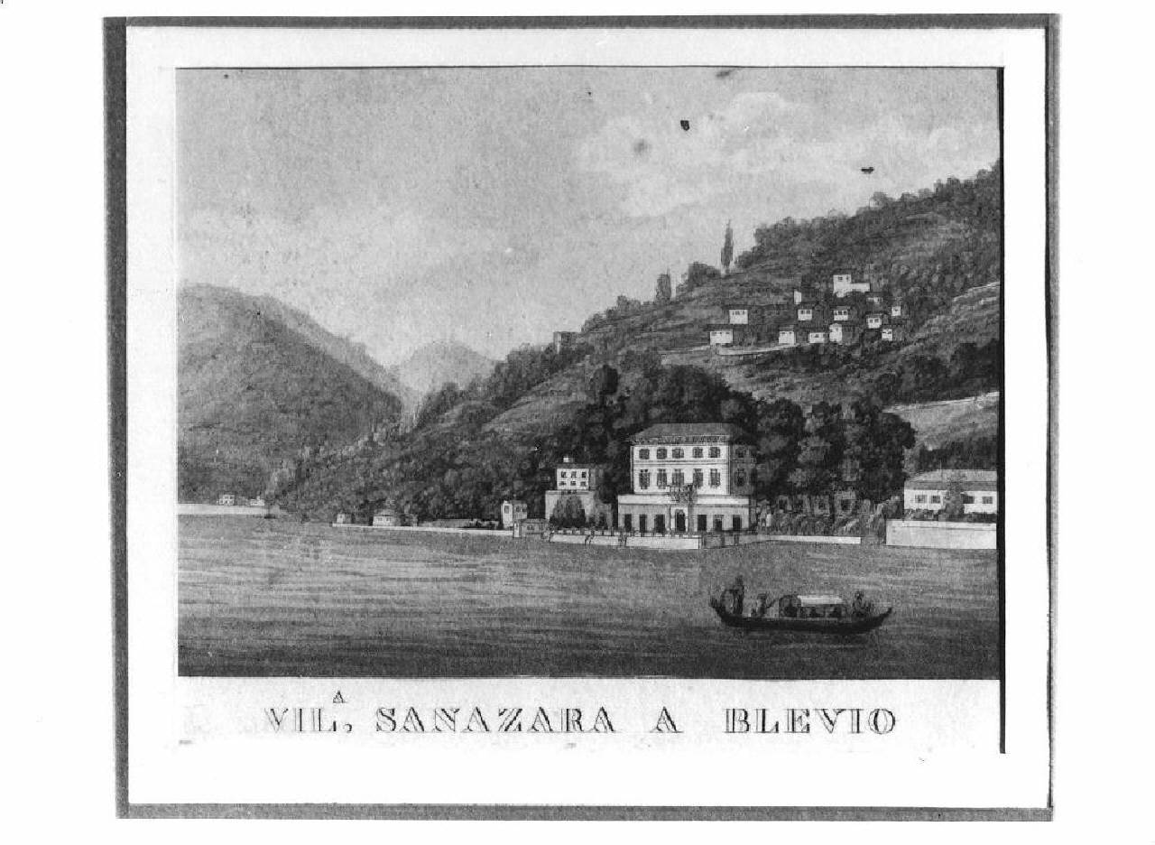 veduta del lago di Como, Blevio. (stampa) - Ambito lombardo (sec. XIX)