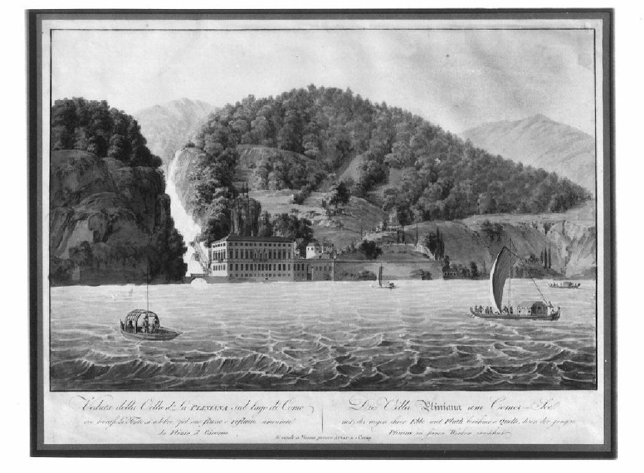 veduta del lago di Como, villa Pliniana. (stampa) - Ambito austriaco (sec. XIX)