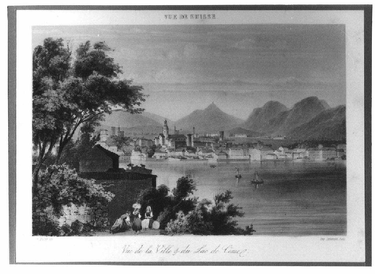 veduta della città di Como. (stampa) di Walter H. (sec. XIX)