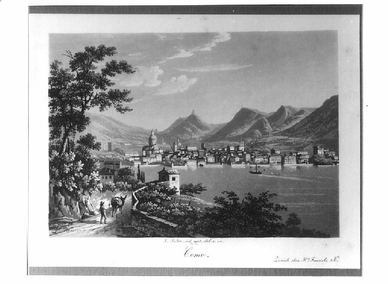veduta della città di Como. (stampa) di Suter Jacob (Secondo quarto sec. XIX)