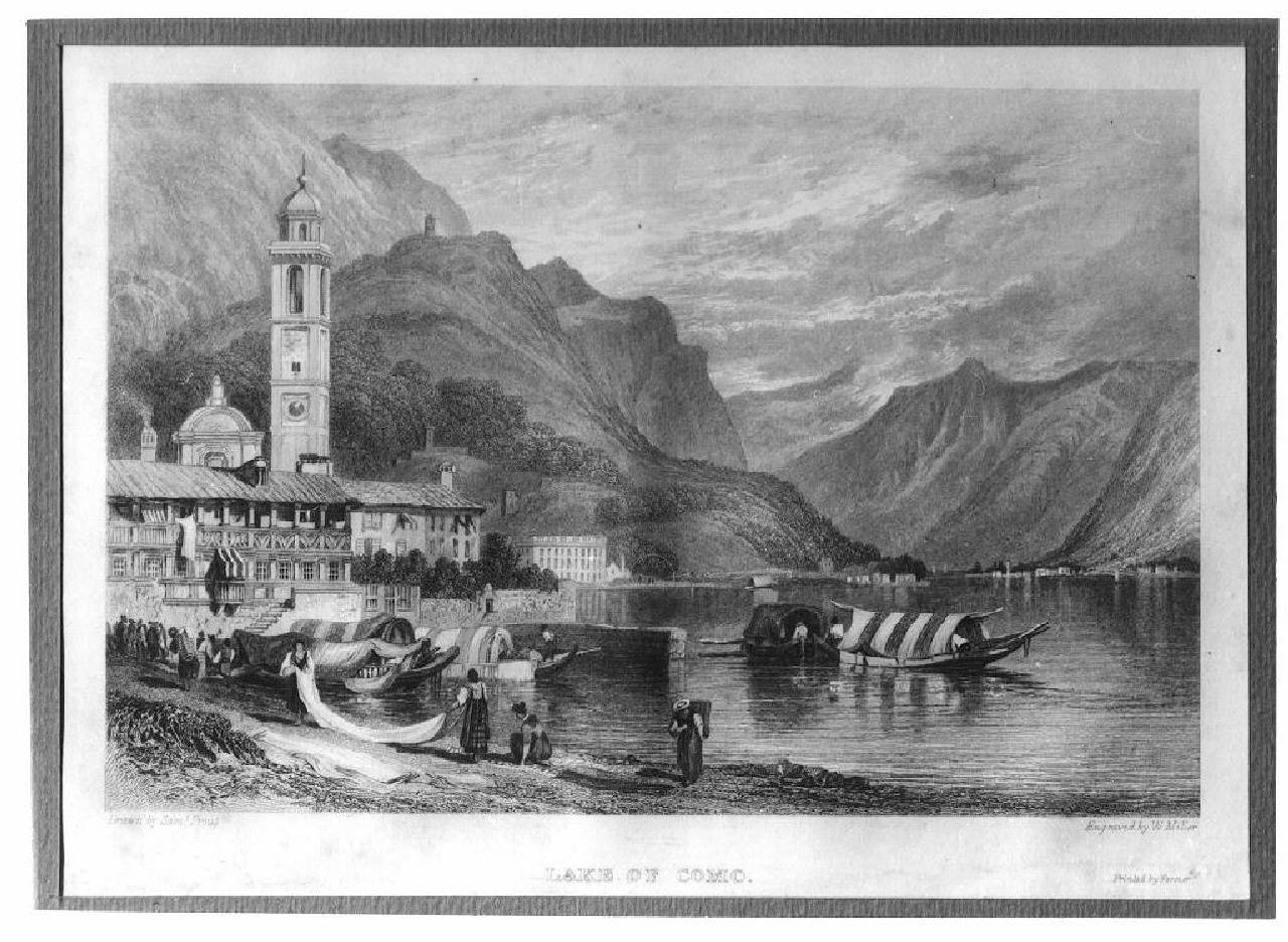 veduta del lago di Como (stampa) di Miller W. (sec. XIX)