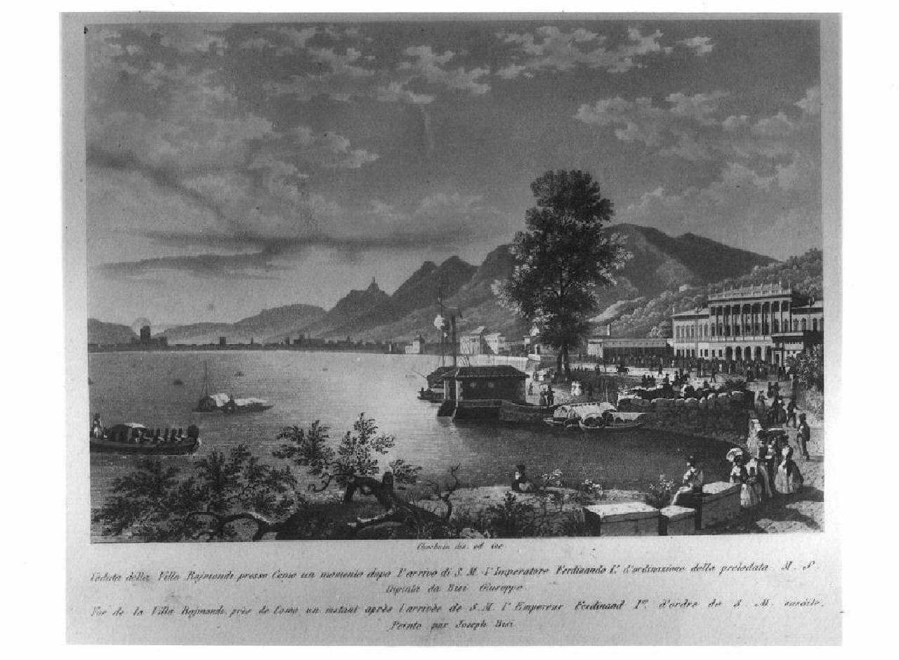 veduta del lago di Como (stampa) di Cherbuin Louis (Secondo quarto sec. XIX)