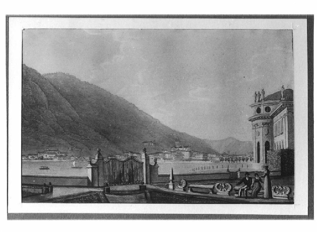 veduta del lago di Como (stampa) - Ambito lombardo (Prima metà sec. XIX)