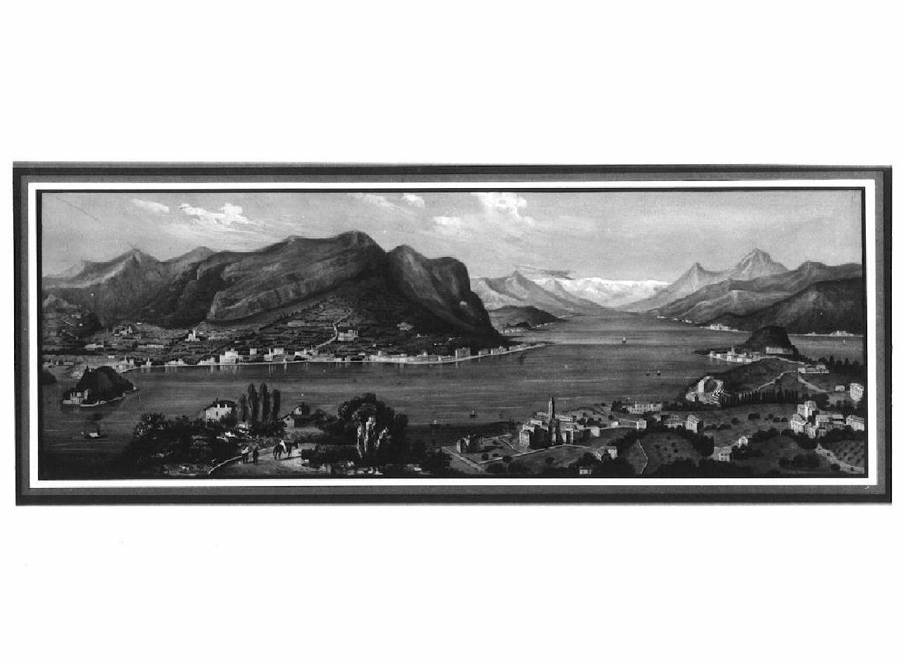 veduta del lago di Como (dipinto) - Ambito lombardo (sec. XIX)