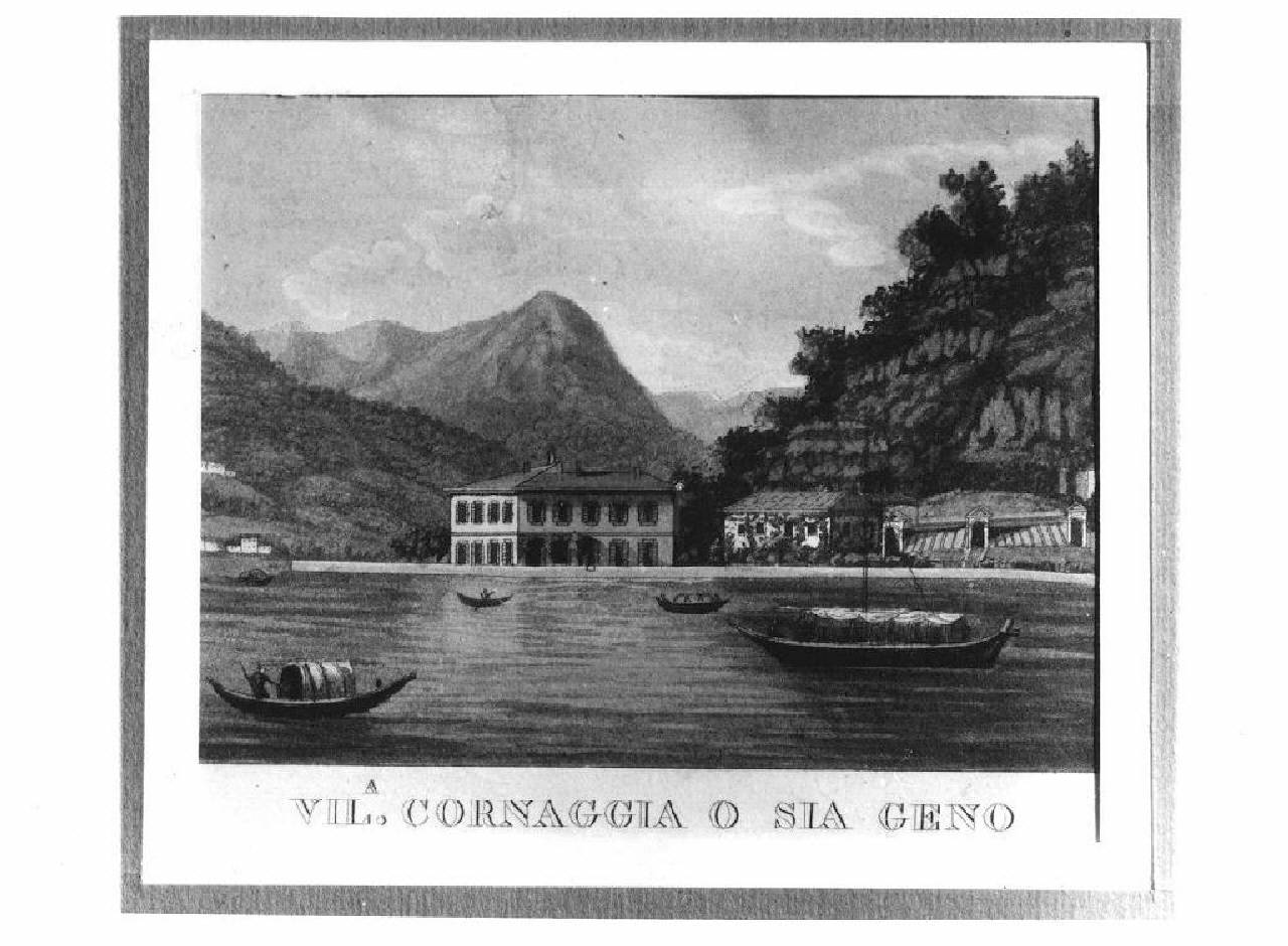 veduta del lago di Como, villa Cornaggia
. (stampa) - Ambito lombardo (sec. XIX)