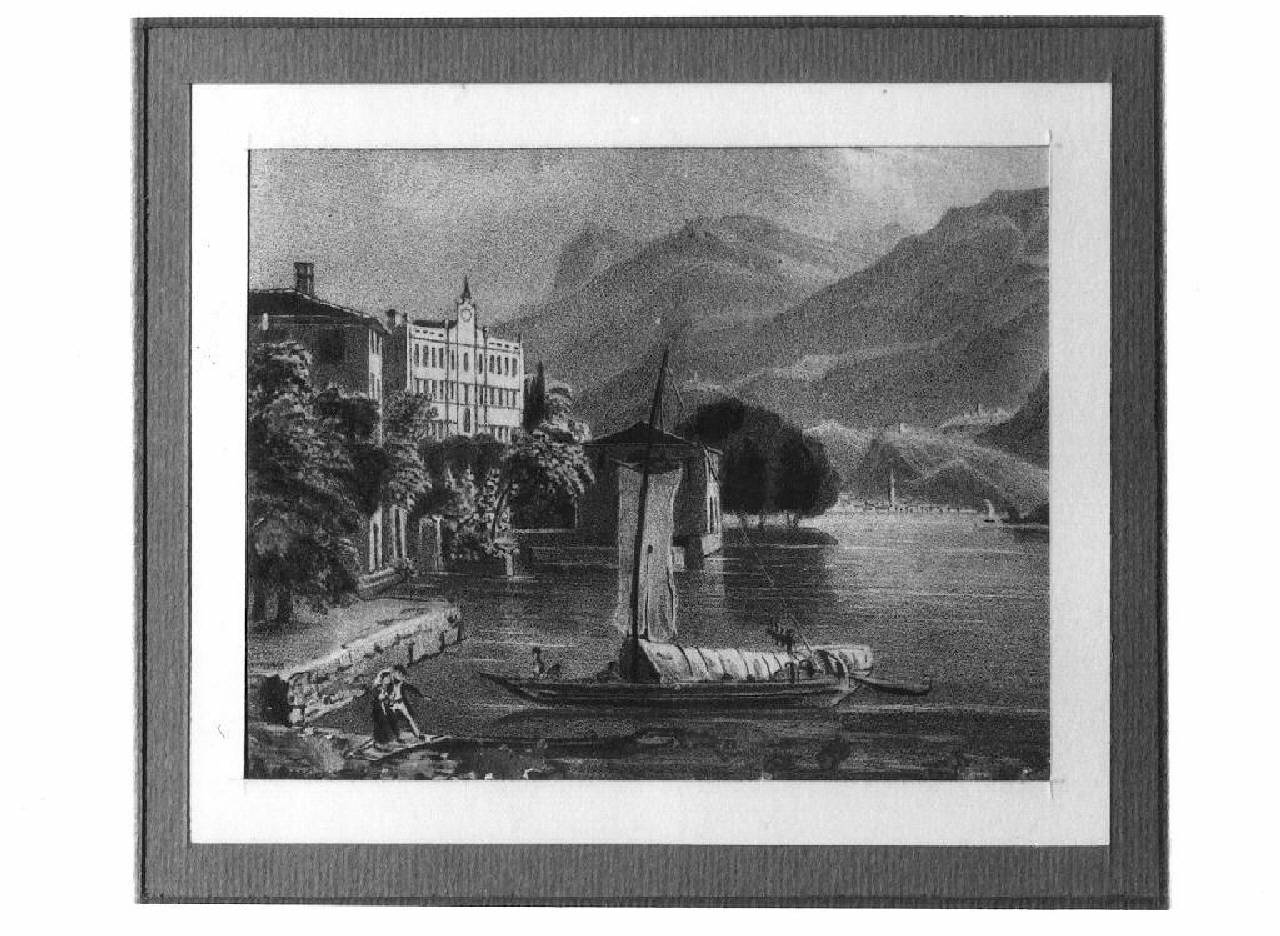 veduta del lago di Como, villa Sommariva. (stampa) (sec. XIX)