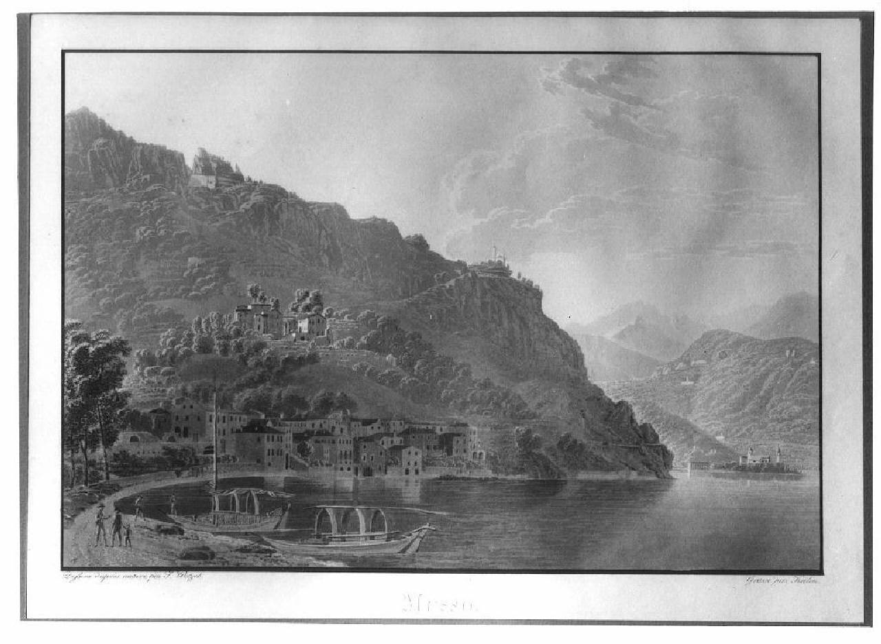 veduta del lago di Como, Musso. (stampa) di Kaelin (sec. XIX)