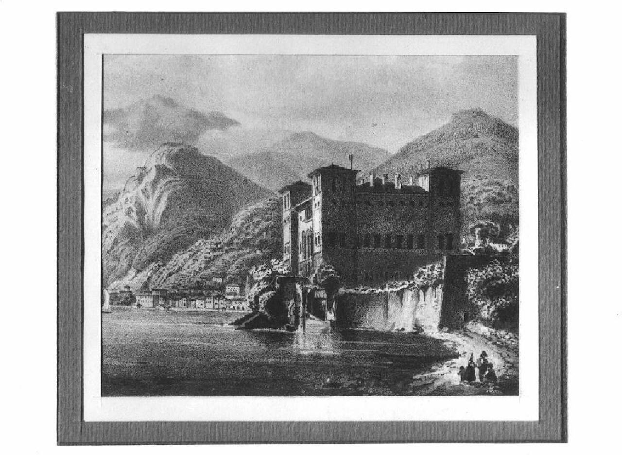 veduta del lago di Como, Gravedona. (stampa) (sec. XIX)