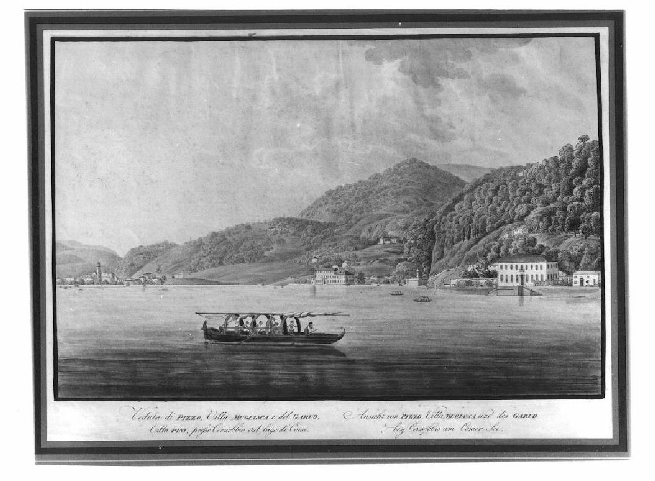 veduta del lago di Como, Cernobbio. (stampa) - Ambito austriaco (sec. XIX)