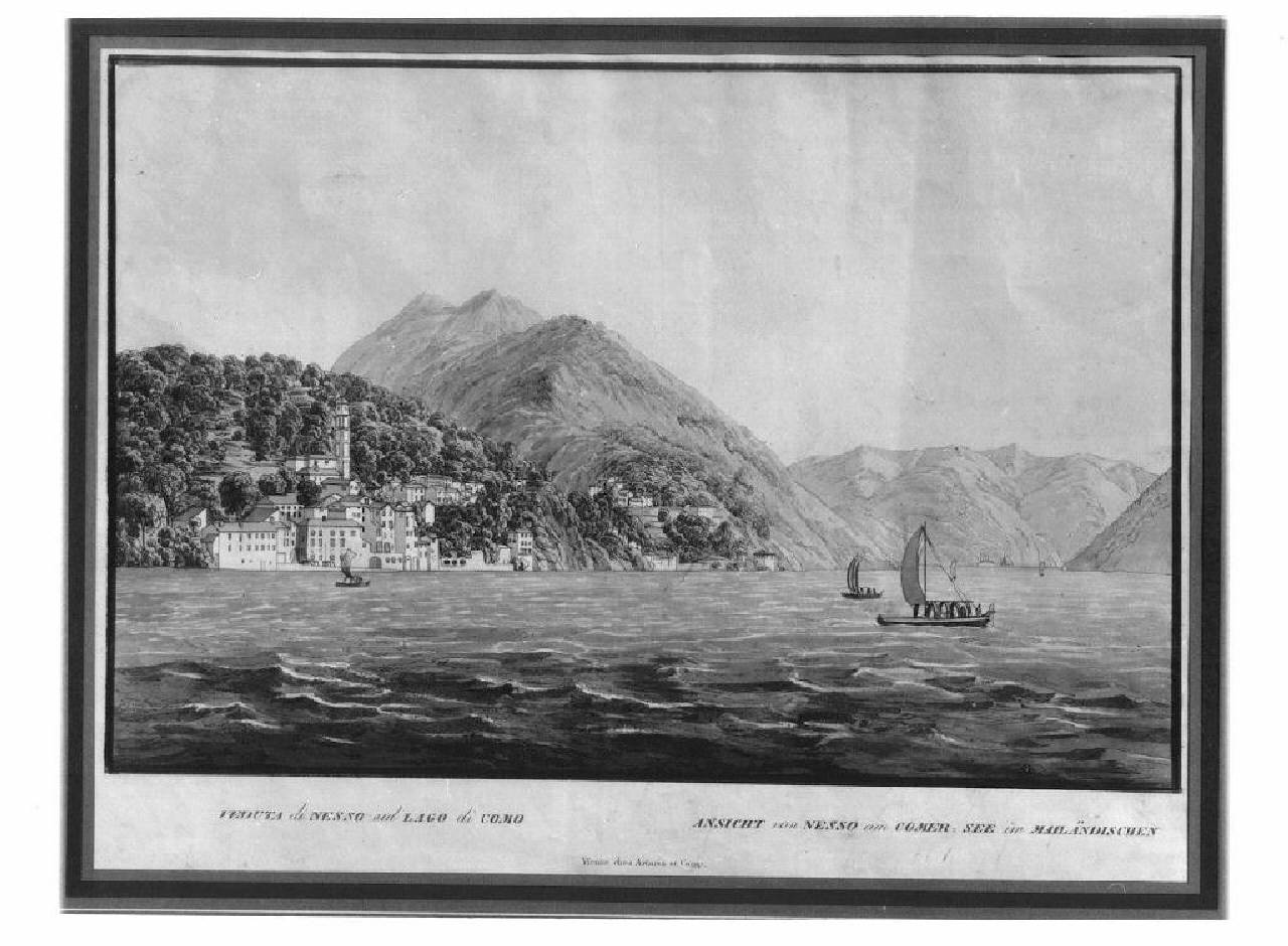 veduta del lago di Como, Nesso. (stampa) - Ambito austriaco (sec. XIX)