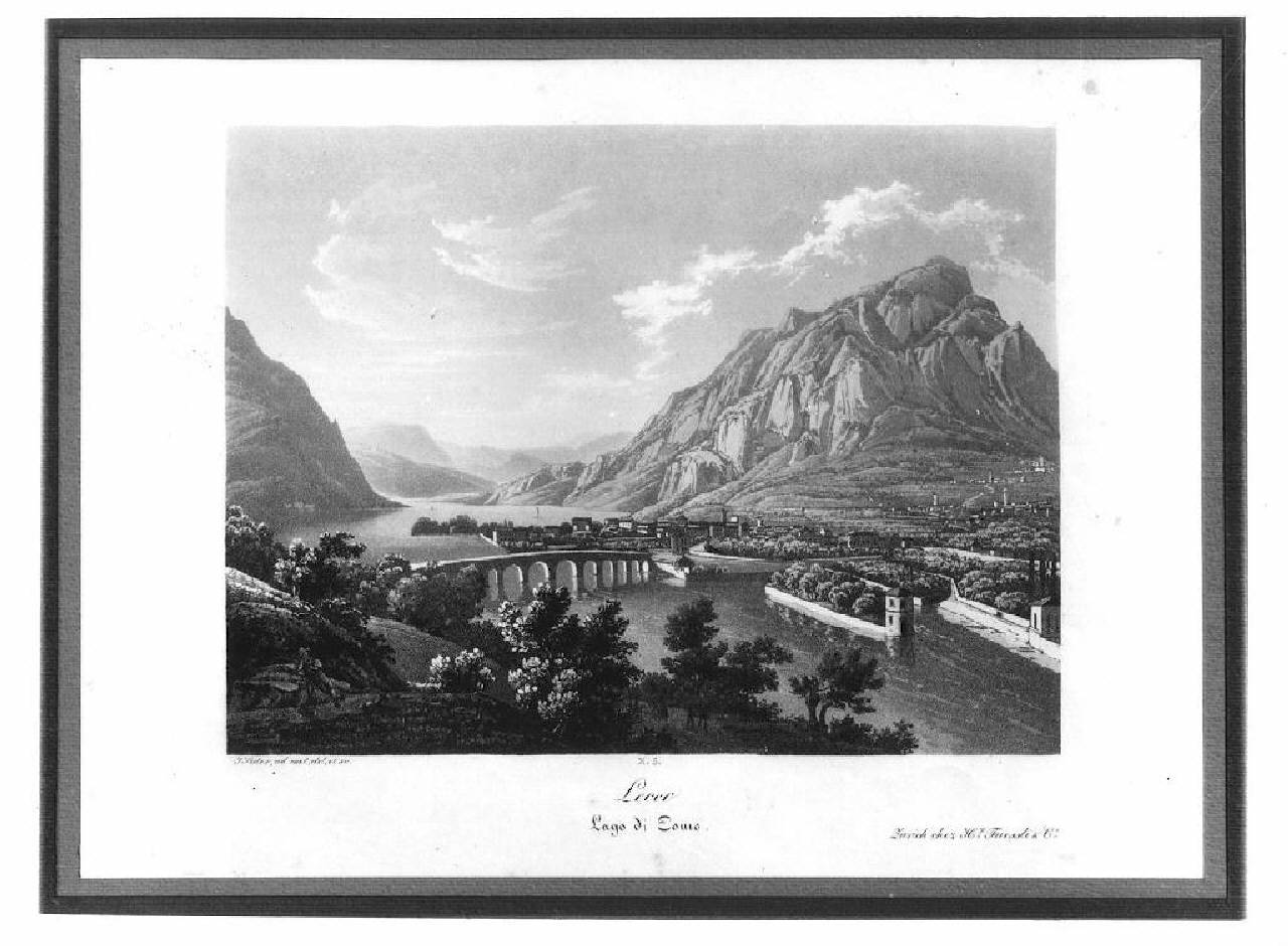veduta del lago di Como, Lecco. (stampa) di Suter Jacob (Secondo quarto sec. XIX)