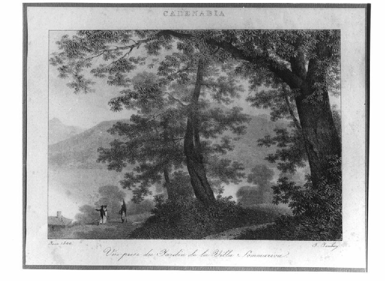 Lago di Como, villa Sommariva. (stampa) di Isabey J. (sec. XIX)