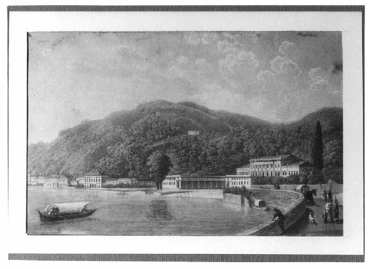 veduta del lago di Como, Villa D'Este (stampa) (sec. XIX)