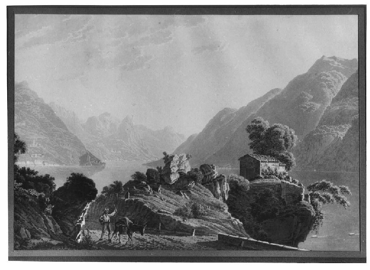 veduta del lago di Como (stampa) - Ambito svizzero (Secondo quarto sec. XIX)