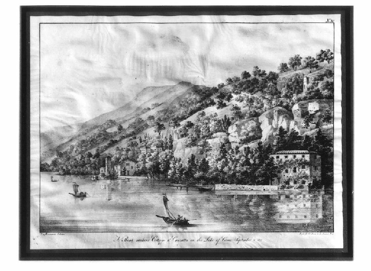 veduta del lago di Como (stampa) di Colston Marianne (sec. XIX)