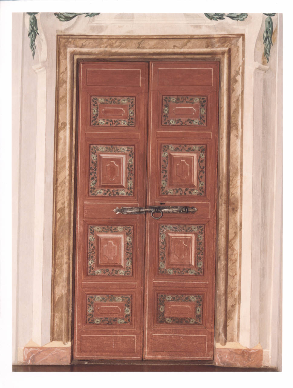 motivi decorativi floreali (porta dipinta) - manifattura lombarda (prima metà sec. XVIII)