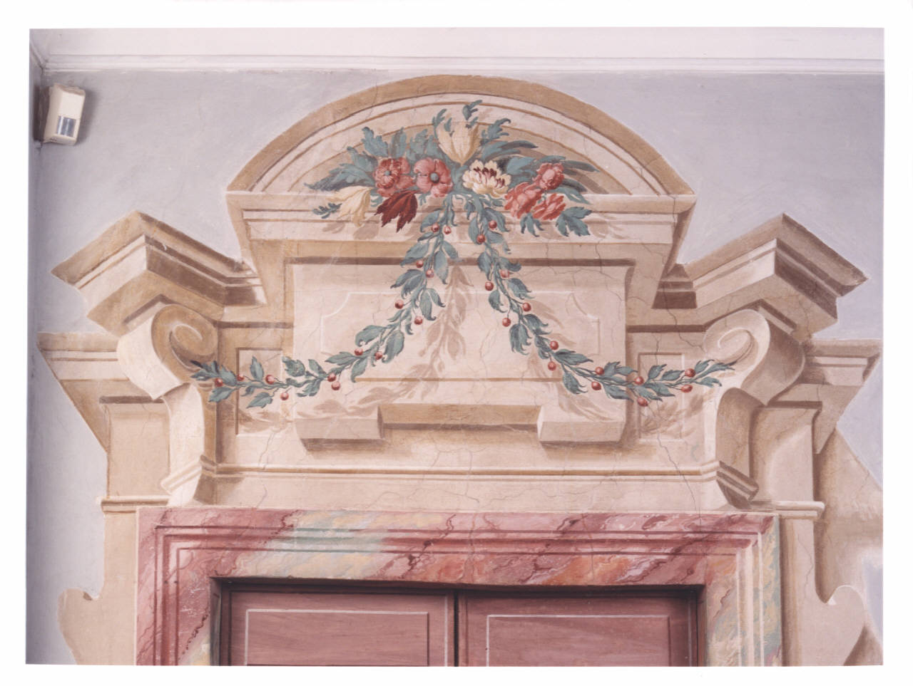 motivi decorativi floreali (dipinto murale) - ambito lombardo (prima metà sec. XVIII)