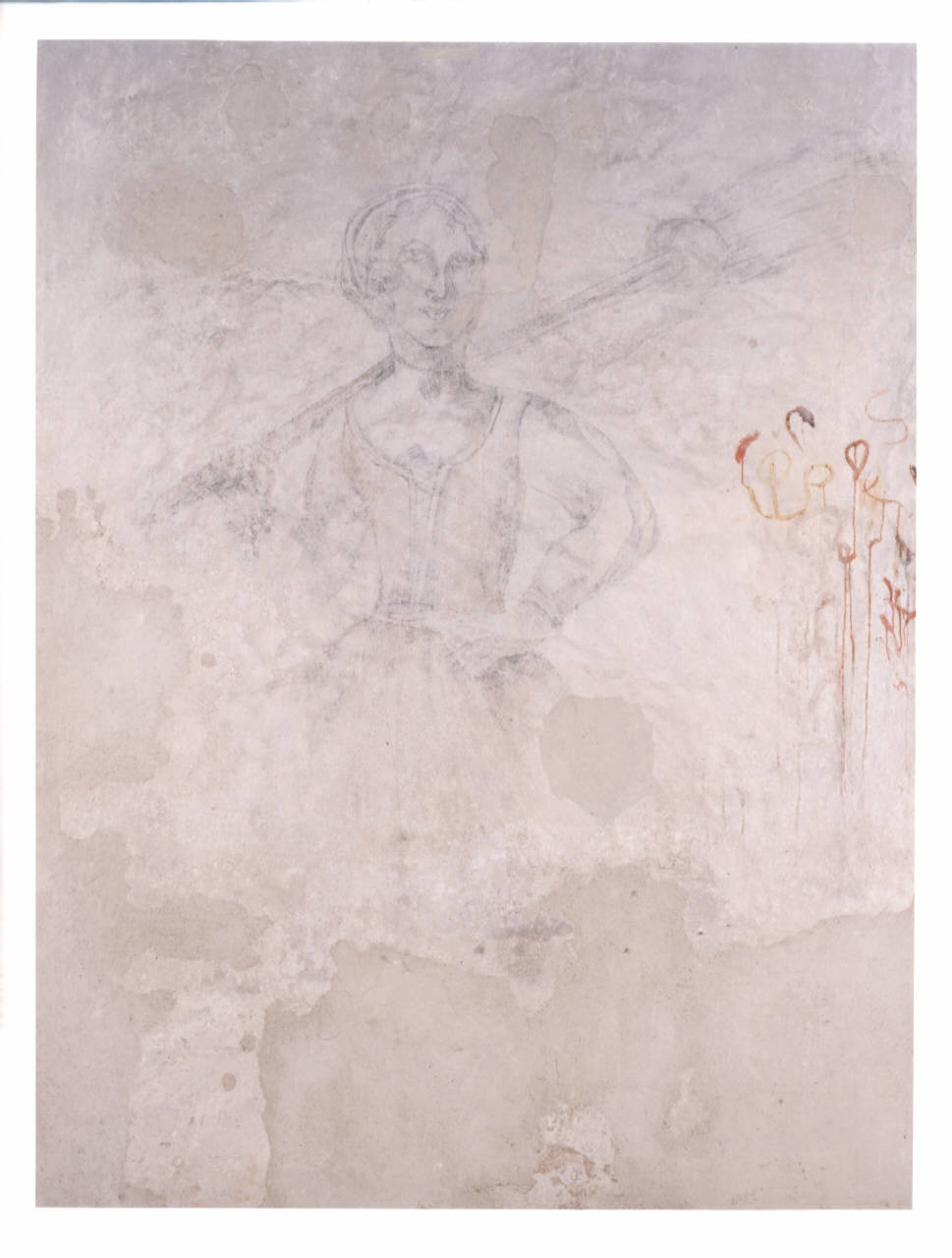 figura femminile (disegno murale) - manifattura lombarda (prima metà sec. XIX)