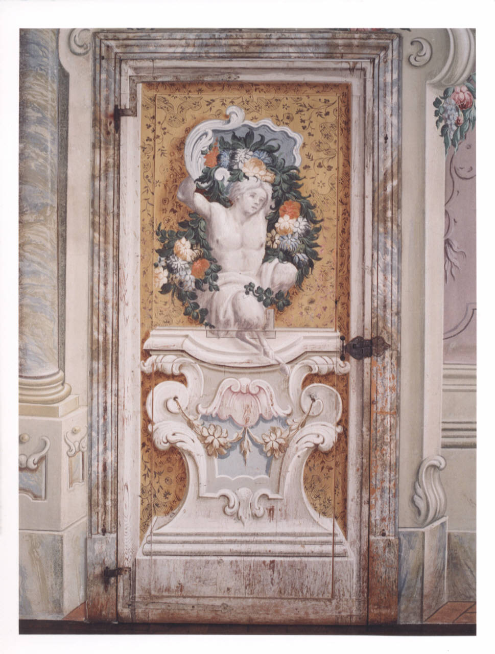 Satiro con tralcio di fiori (porta dipinta) di Bellotti Biagio; Maggi Pietro (cerchia; cerchia) (seconda metà sec. XVIII)