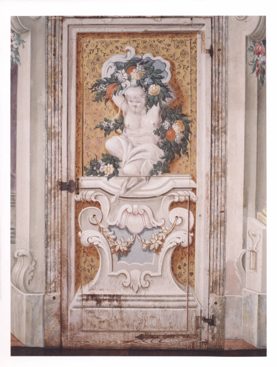 Satiro con tralcio di fiori (porta dipinta) di Bellotti Biagio; Maggi Pietro (cerchia; cerchia) (seconda metà sec. XVIII)