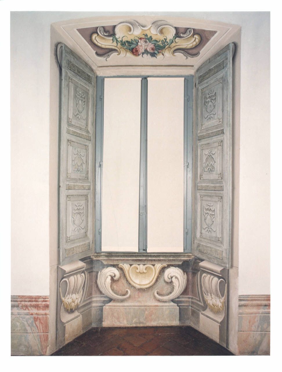 motivi decorativi geometrici (finestra strombata) - manifattura lombarda (seconda metà sec. XVIII)