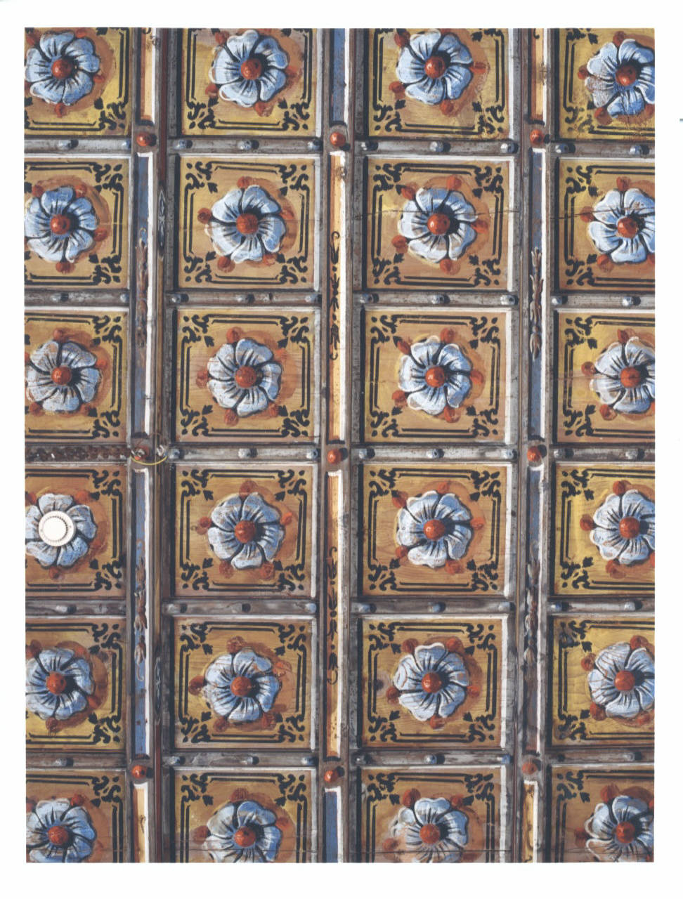 motivi decorativi floreali (soffitto dipinto) - manifattura lombarda (seconda metà sec. XVII)