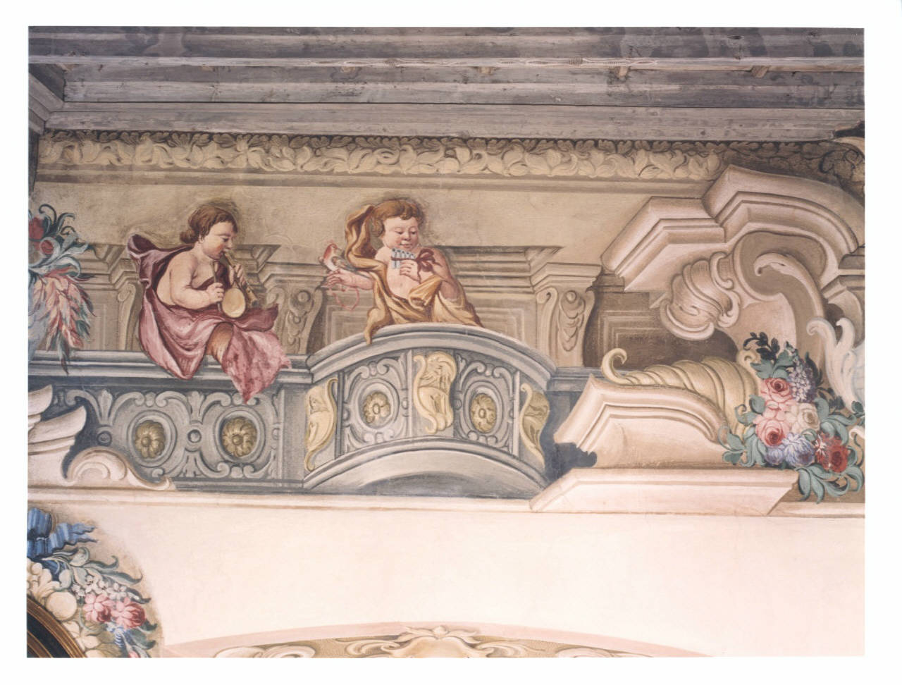 Putti con strumenti musicali (dipinto murale) di Romagnoli (seconda metà sec. XVIII)