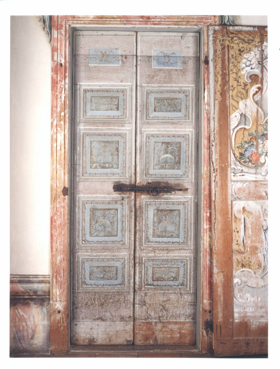 motivi decorativi geometrici (porta dipinta) - manifattura lombarda (seconda metà sec. XVIII)