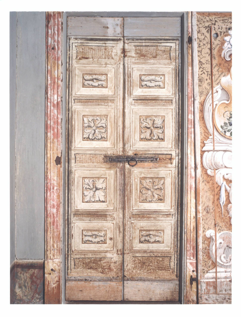 motivo decorativo floreale (porta dipinta) - manifattura lombarda (seconda metà sec. XVIII)