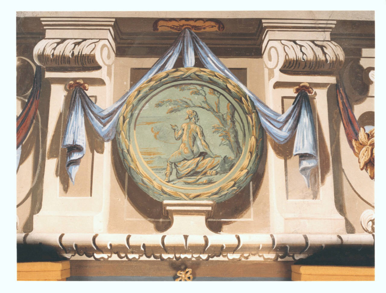 motivi decorativi architettonici (dipinto murale) - ambito lombardo (seconda metà sec. XVIII)