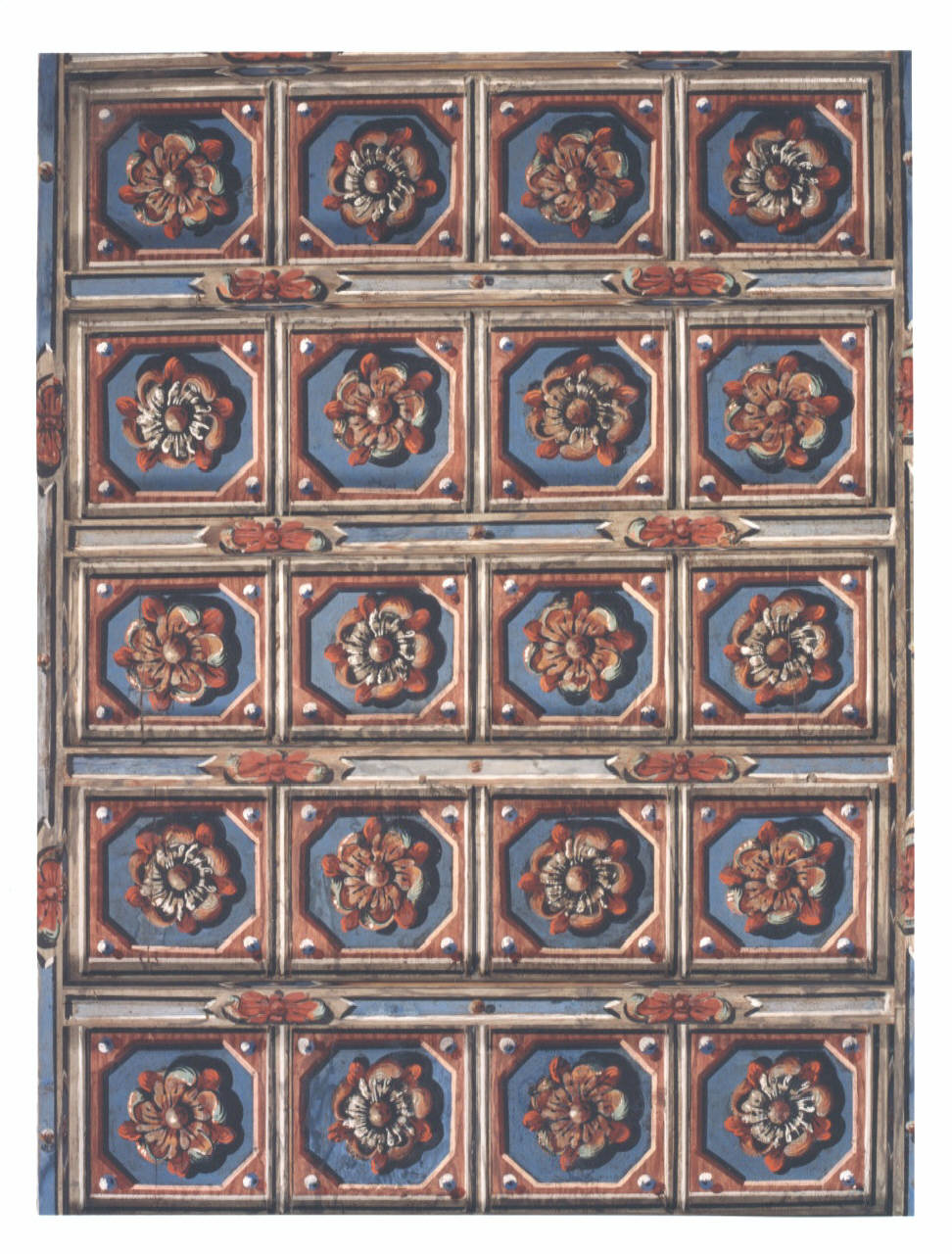 motivi decorativi floreali (soffitto dipinto) - manifattura lombarda (prima metà sec. XVIII)