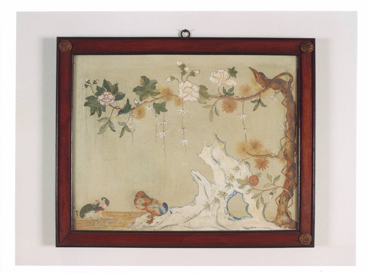 Paesaggio orientale con animali, paesaggio con uccelli (dipinto) - ambito giapponese (secc. XVIII/ XIX)