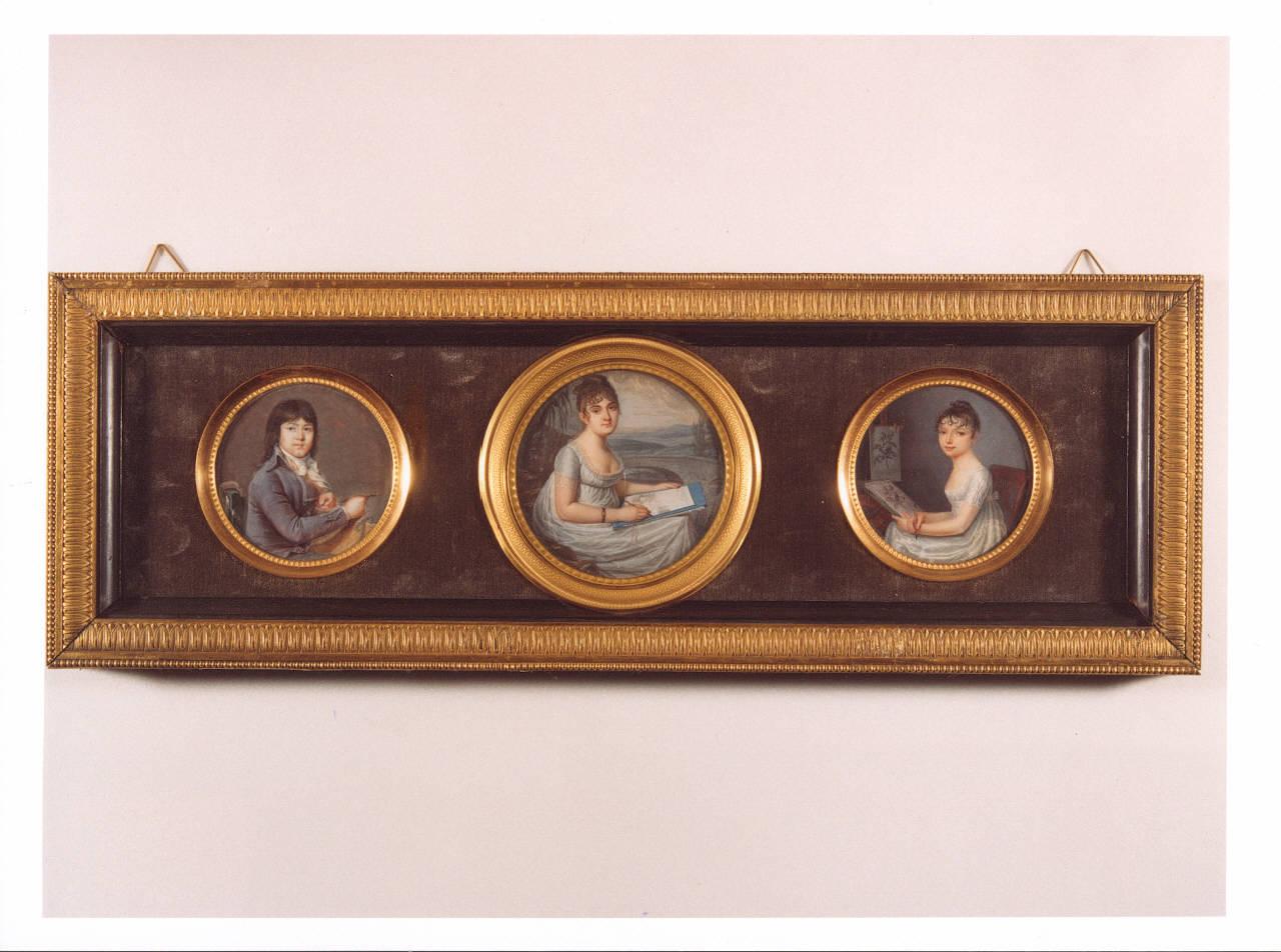 Ritratti di giovani artisti, figure maschili e femminili (miniatura) di Isabey Jean-Baptiste (fine/ inizio secc. XVIII/ XIX)