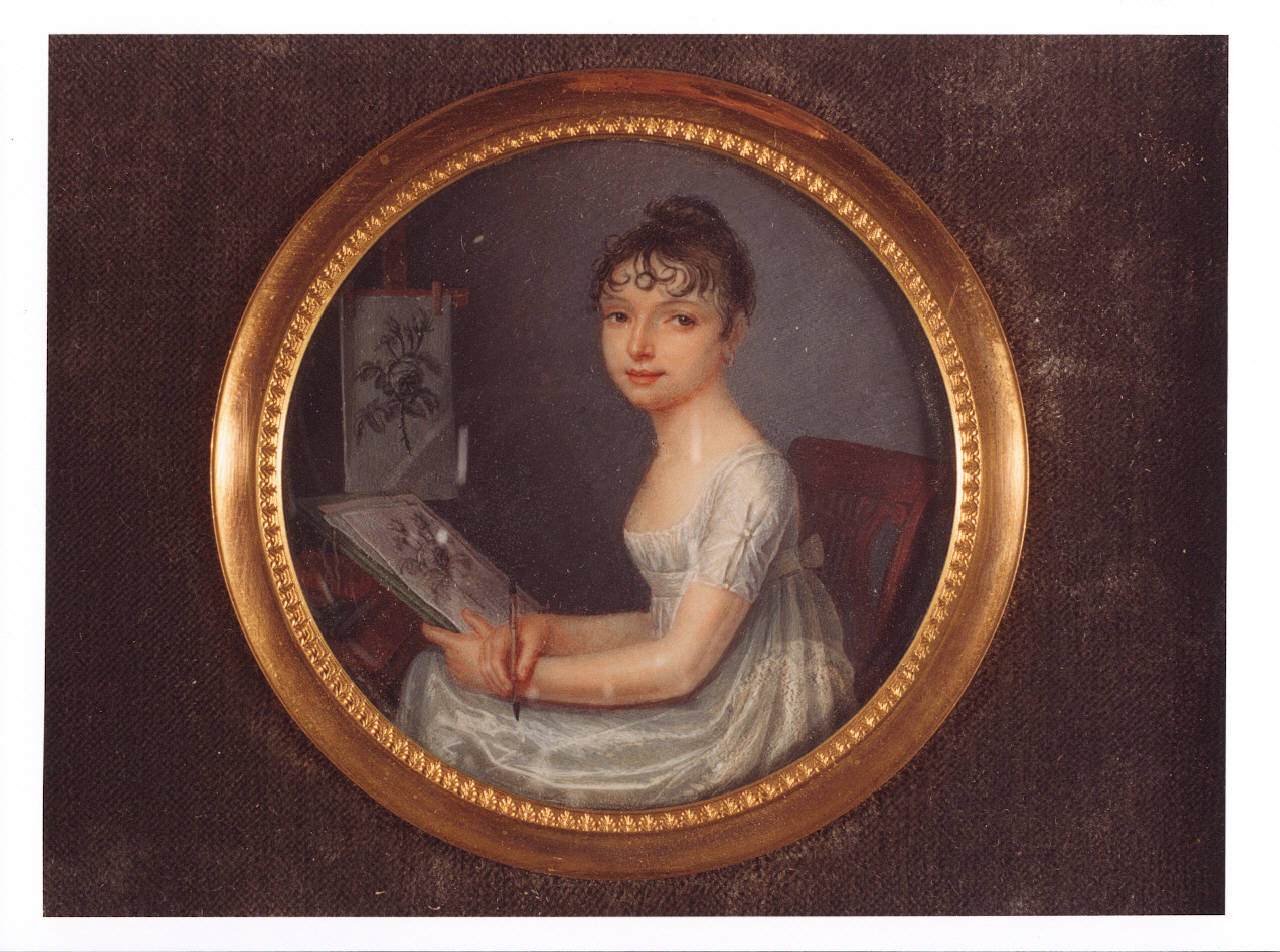 Bambina che disegna, bambina (miniatura) di Isabey Jean-Baptiste (fine/ inizio secc. XVIII/ XIX)