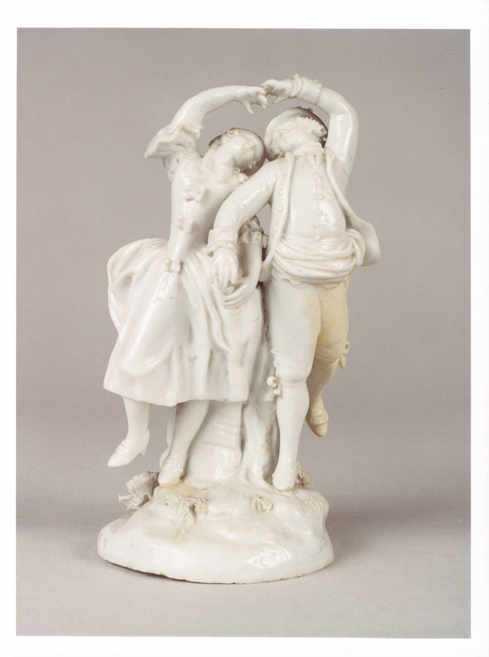 Gruppo di danzatori, figura maschile con figura femminile che danzano (gruppo scultoreo) - manifattura Le Nove-Bassano (sec. XVIII)